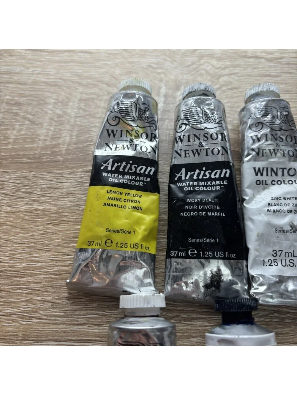 Lot of 5 Artist Oil Paint Tubes Winsor Newton Artisan Winton Gamblin 1980 37ml
